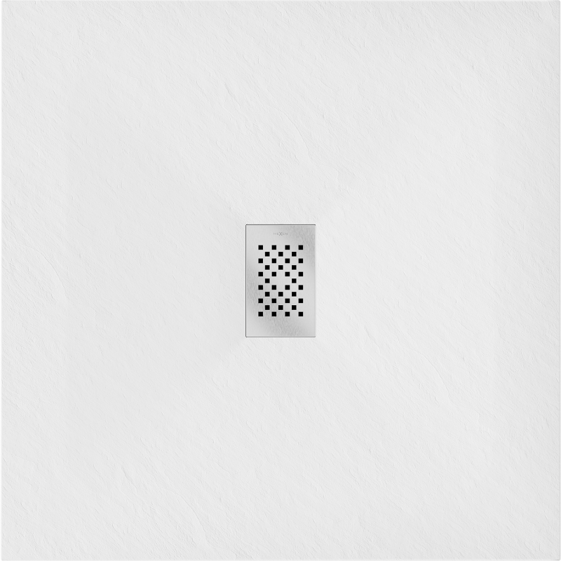 Mexen Hugo négyzet alakú zuhanytálca SMC 100 x 100 cm, fehér, inox burkolat - 42101010-X