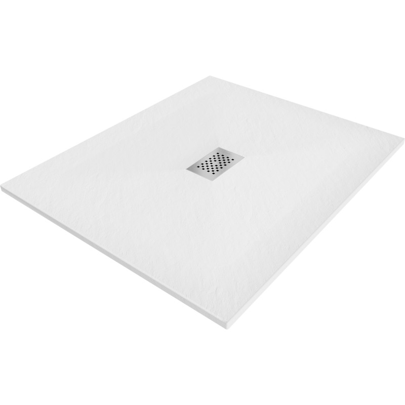 Mexen Hugo téglalap alakú SMC zuhanytálca 120 x 100 cm, fehér, inox burkolat - 42101012-X