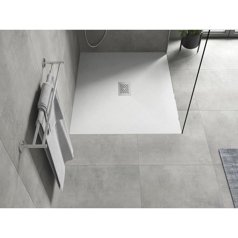 Mexen Hugo brodzik dreptunghiular SMC 140 x 100 cm, alb, mască inox - 42101014-X