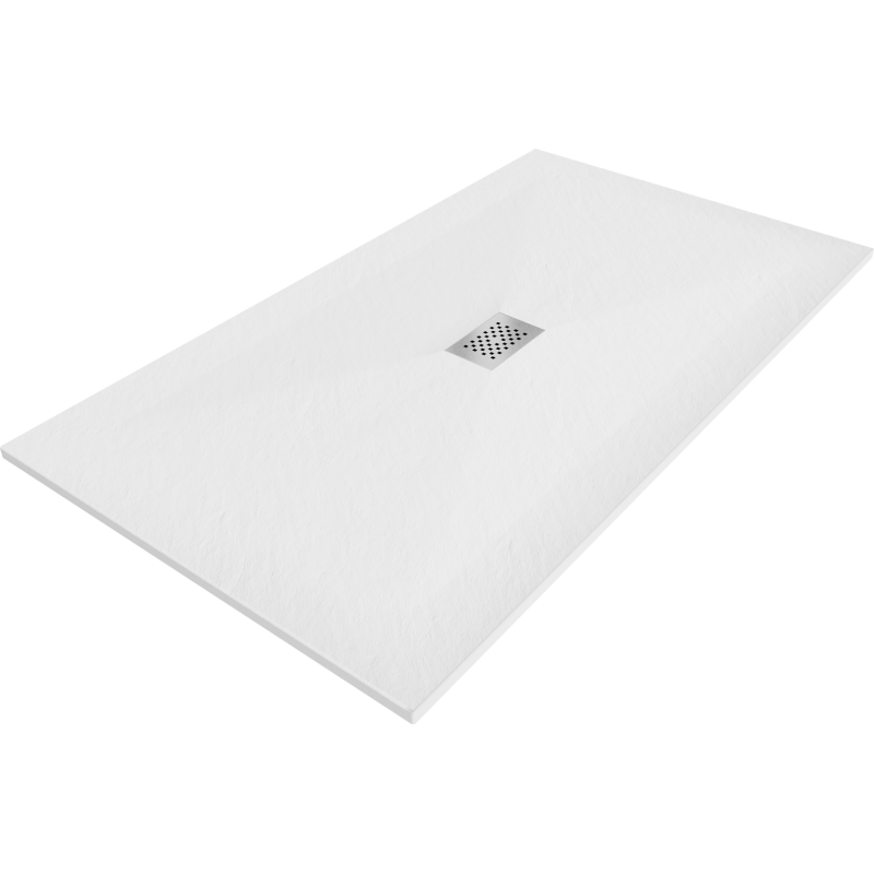 Mexen Hugo téglalap alakú SMC zuhanytálca 180 x 100 cm, fehér, inox takaróelem - 42101018-X