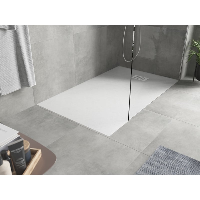 Mexen Hugo téglalap alakú SMC zuhanytálca 160 x 80 cm, fehér, fehér takaróelem - 42108016-W