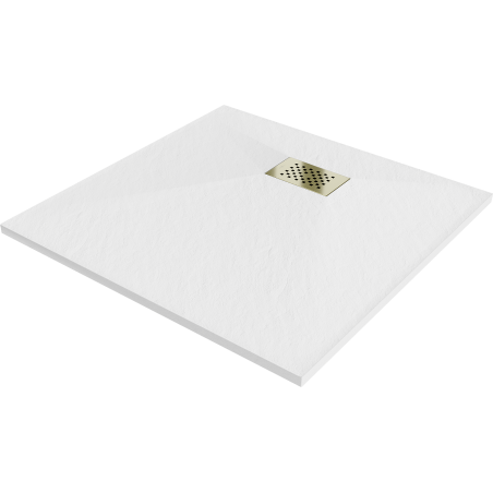 Mexen Hugo cadă de duș pătrată SMC 70 x 70 cm, albă, masca auriu - 42107070-G
