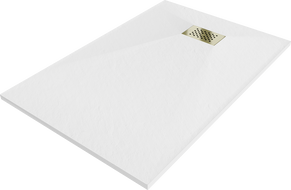 Mexen Hugo cadă rectangulară SMC 100 x 70 cm, alb, capac auriu - 42107010-G