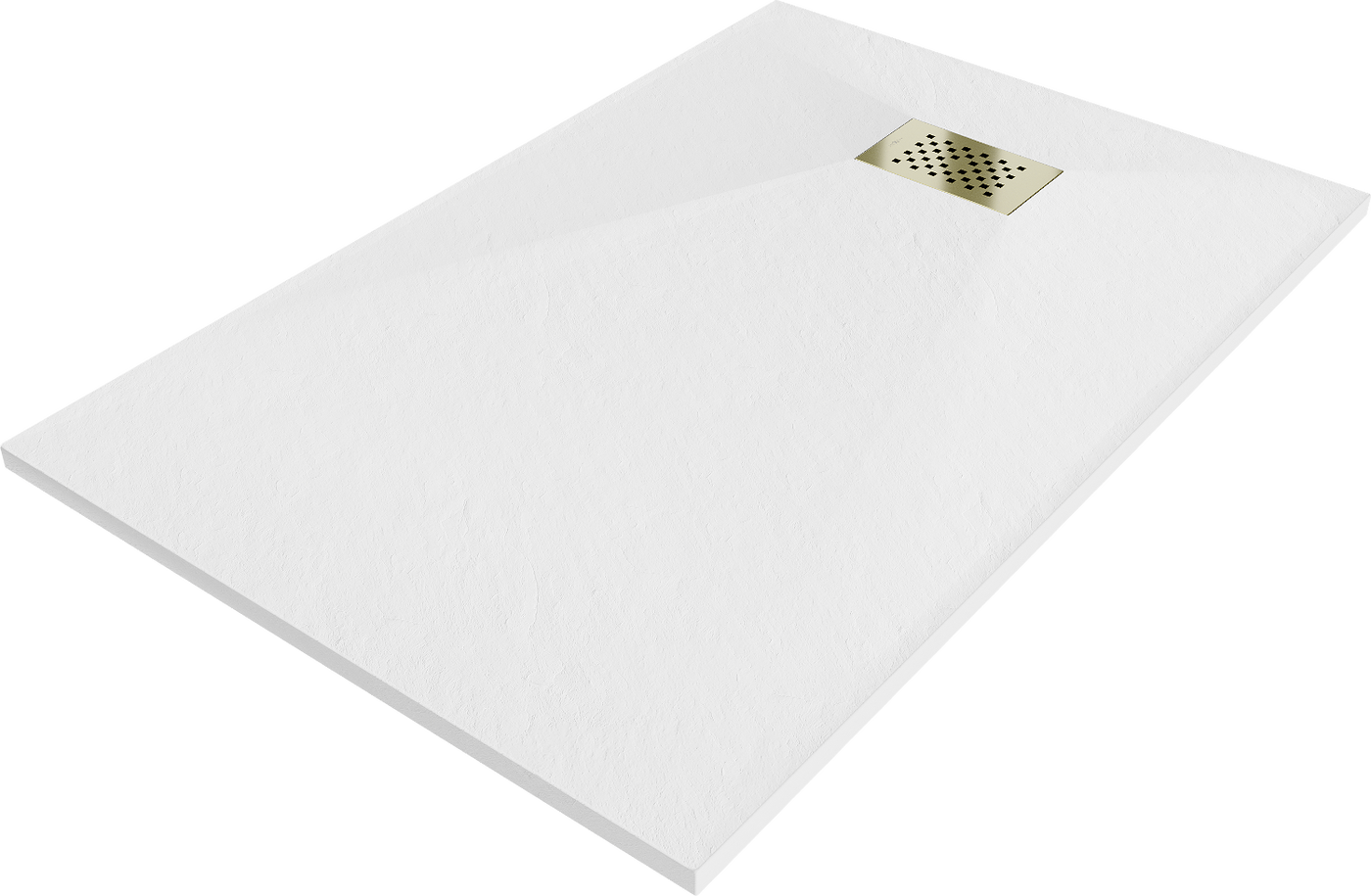 Mexen Hugo cabina de ducha rectangular SMC 130 x 70 cm, blanca, tapa dorada - 42107013-G