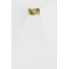 Mexen Hugo cabina de ducha rectangular SMC 130 x 70 cm, blanca, tapa dorada - 42107013-G