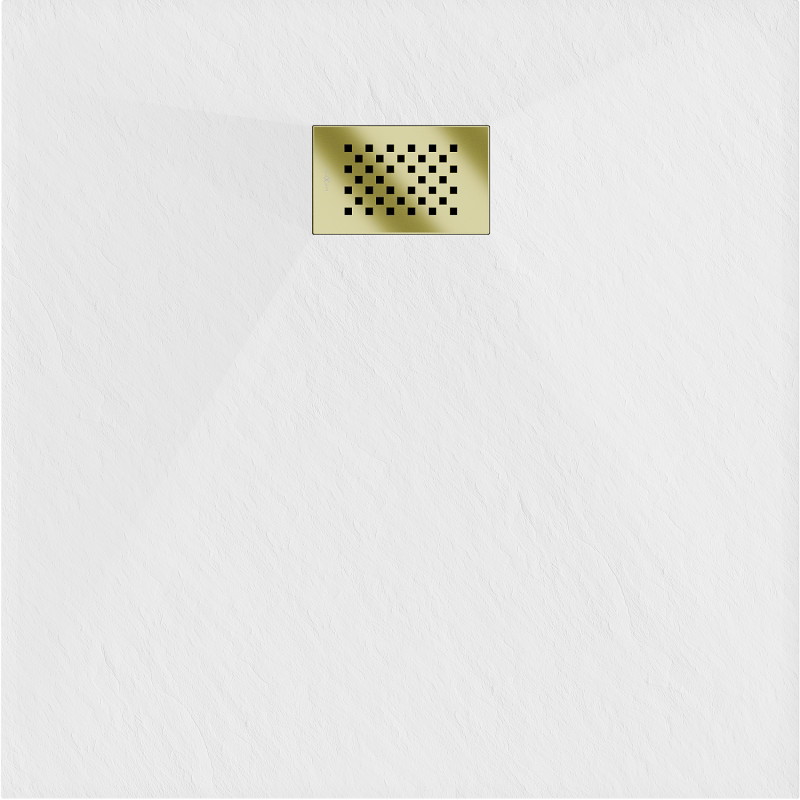 Mexen Hugo SMC 80 x 80 cm-es négyzet alakú zuhanytálca, fehér, arany fedéllel - 42108080-G