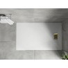 Mexen Hugo téglalap alakú SMC zuhanytálca 140 x 80 cm, fehér, arany takaróelem - 42108014-G