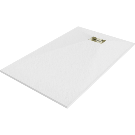 Mexen Hugo téglalap alakú zuhanytálca SMC 160 x 80 cm, fehér, arany burkolat - 42108016-G