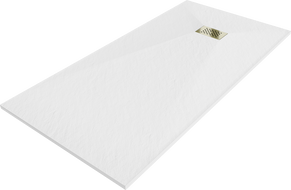 Mexen Hugo téglalap alakú SMC zuhanytálca 180 x 80 cm, fehér, aranyburkolat - 42108018-G