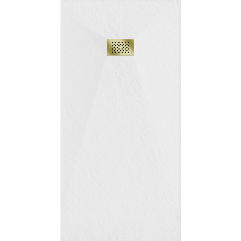Mexen Hugo receiver dreptunghiular SMC 180 x 80 cm, alb, mască aurie - 42108018-G