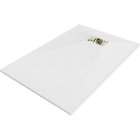 Mexen Hugo téglalap alakú SMC zuhanytálca 110 x 90 cm, fehér, arany fedél - 42109011-G