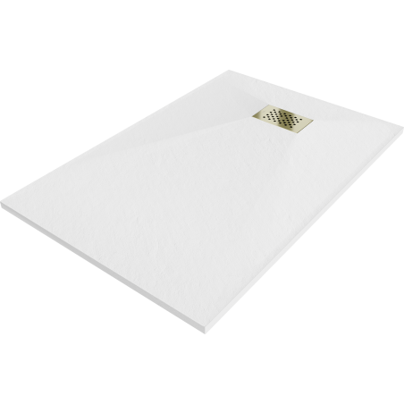 Mexen Hugo téglalap alakú SMC zuhanytálca 110 x 90 cm, fehér, arany takaró - 42109011-G