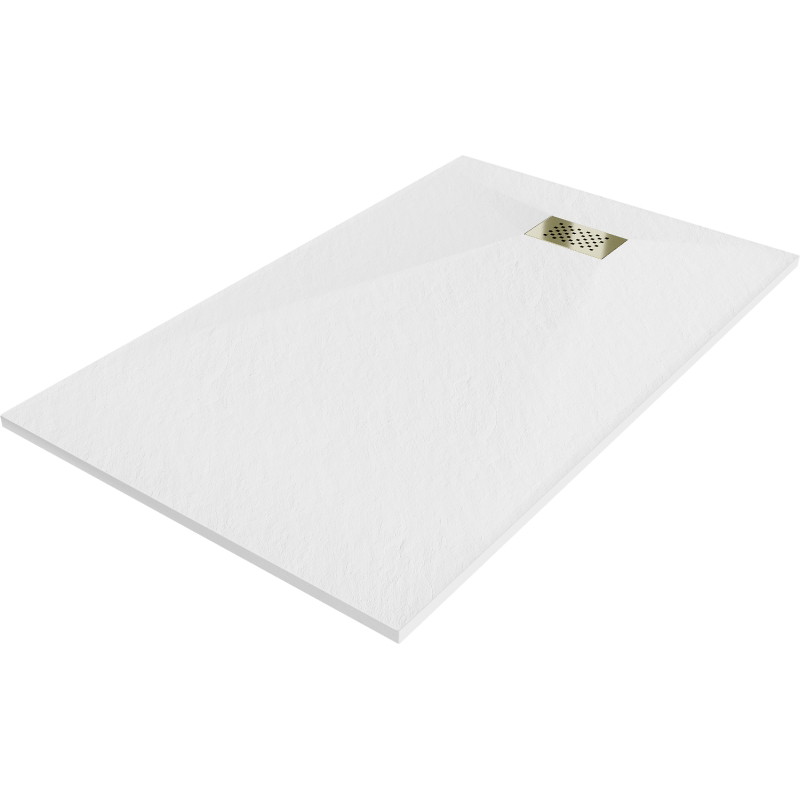 Mexen Hugo SMC téglalap alakú zuhanytálca 150 x 90 cm, fehér, arany burkolat - 42109015-G