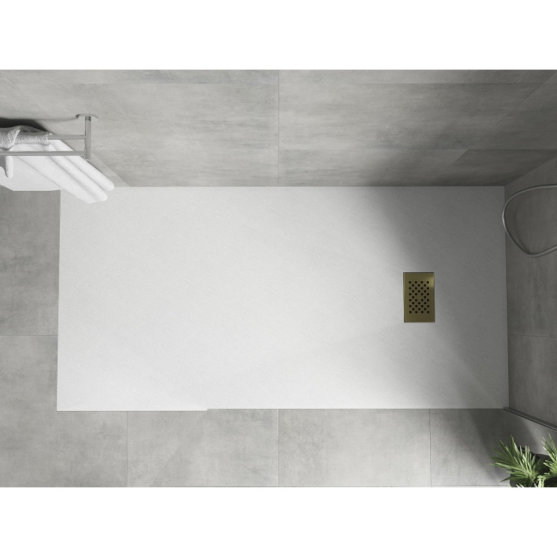Mexen Hugo tava de duș dreptunghiulară SMC 170 x 90 cm, albă, masca aurie - 42109017-G