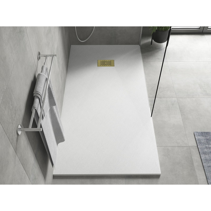 Mexen Hugo SMC téglalap alakú zuhanytálca 180 x 90 cm, fehér, arany takaróelem - 42109018-G