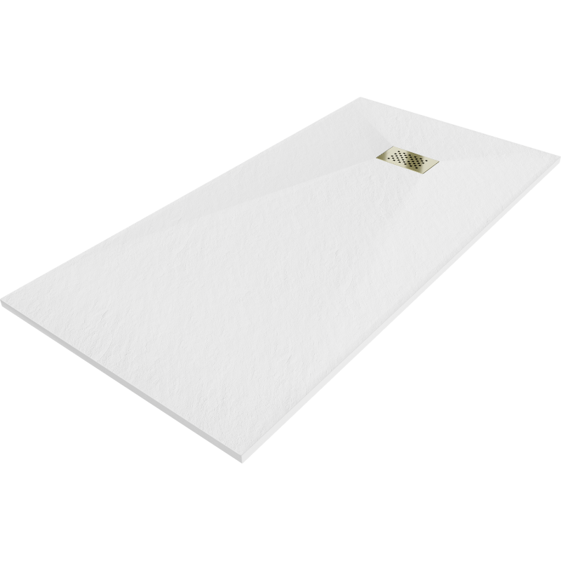 Mexen Hugo cabina de ducha rectangular SMC 180 x 90 cm, blanca, tapa dorada - 42109018-G