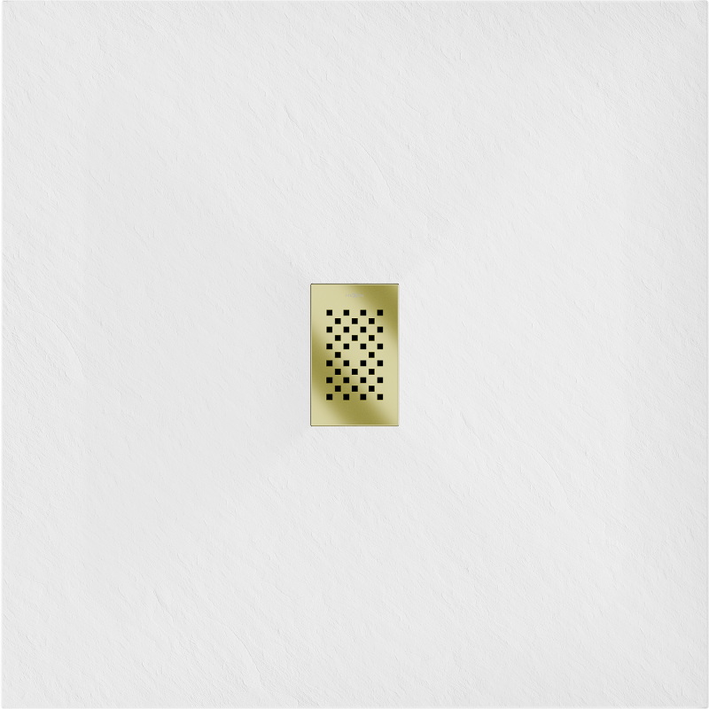 Mexen Hugo cadă de duș pătrată SMC 100 x 100 cm, albă, mască aurie - 42101010-G