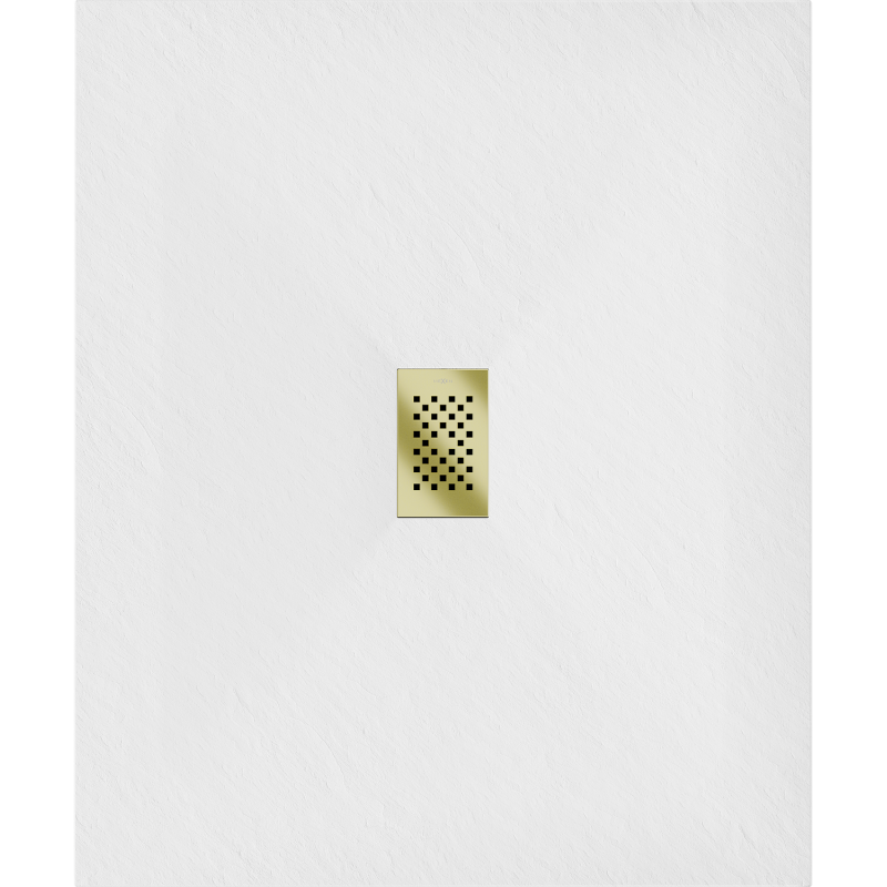 Mexen Hugo téglalap alakú SMC zuhanytálca 140 x 100 cm, fehér, arany burkolat - 42101014-G