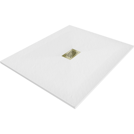 Mexen Hugo téglalap alakú SMC zuhanytálca 120 x 100 cm, fehér, arany burkolat - 42101012-G