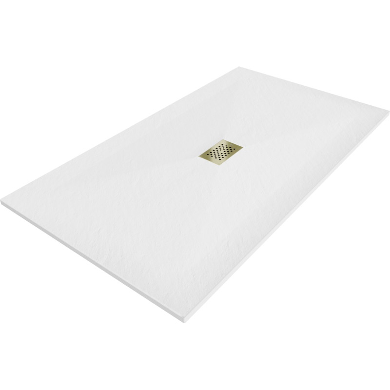 Mexen Hugo téglalap alakú SMC zuhanytálca 150 x 100 cm, fehér, arany fedél - 42101015-G