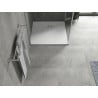 Mexen Hugo négyzet alakú SMC 90 x 90 cm-es zuhanytálca, fehér, inox takaró - 42109090-X
