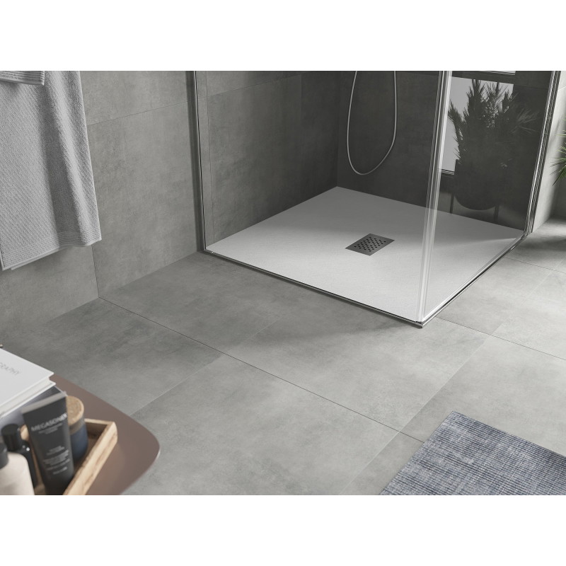 Mexen Hugo SMC 100 x 100 cm négyzet alakú zuhanytálca, fehér, inox fedéllel - 42101010-X