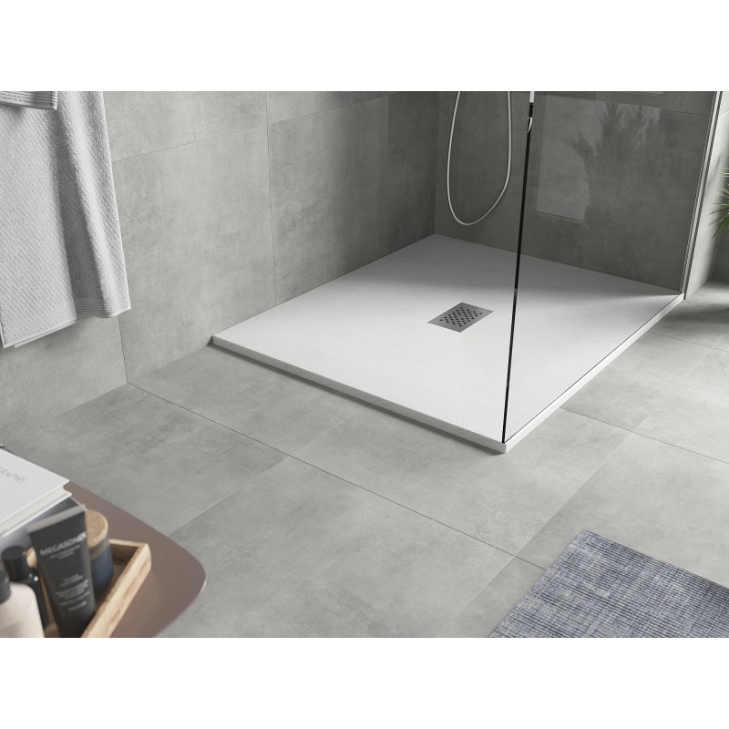 Mexen Hugo brodzik téglalap alakú SMC 110 x 100 cm, fehér, inox burkolat - 42101011-X