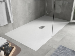 Mexen Hugo téglalap alakú SMC zuhanytálca 150 x 100 cm, fehér, inox takaróelem - 42101015-X