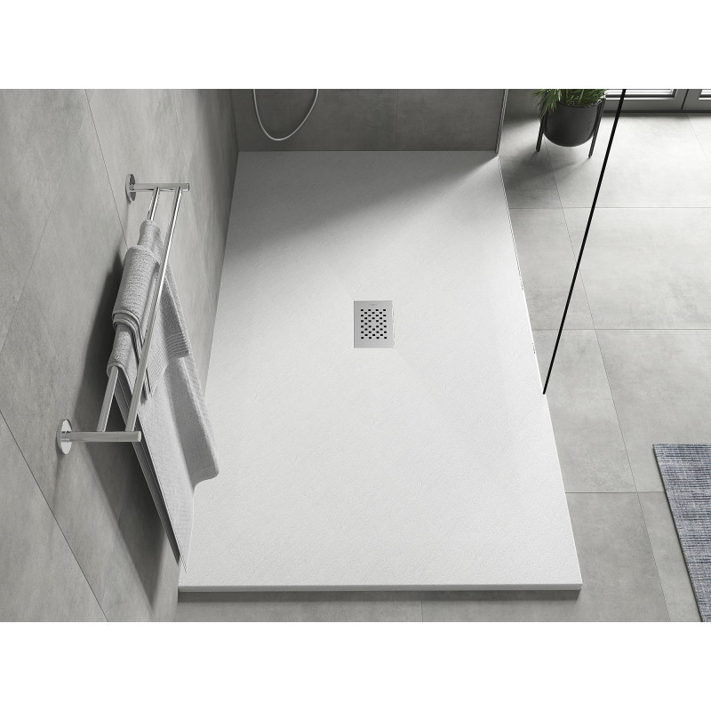 Mexen Hugo téglalap alakú SMC zuhanytálca 150 x 100 cm, fehér, inox burkolat - 42101015-X