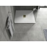 Mexen Hugo cădiță duș pătrată SMC 100 x 100 cm, albă, mascare aurie - 42101010-G
