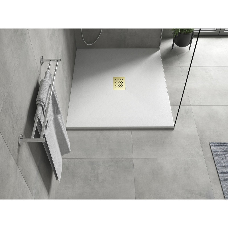 Mexen Hugo cadă de duș dreptunghiulară SMC 110 x 100 cm, alb, mascare auriu - 42101011-G