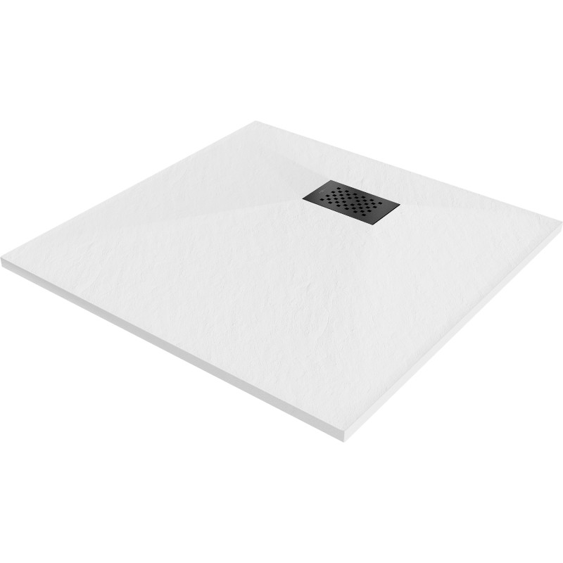 Mexen Hugo SMC négyzet alakú zuhanytálca 70 x 70 cm, fehér, fekete takaróelem - 42107070-B