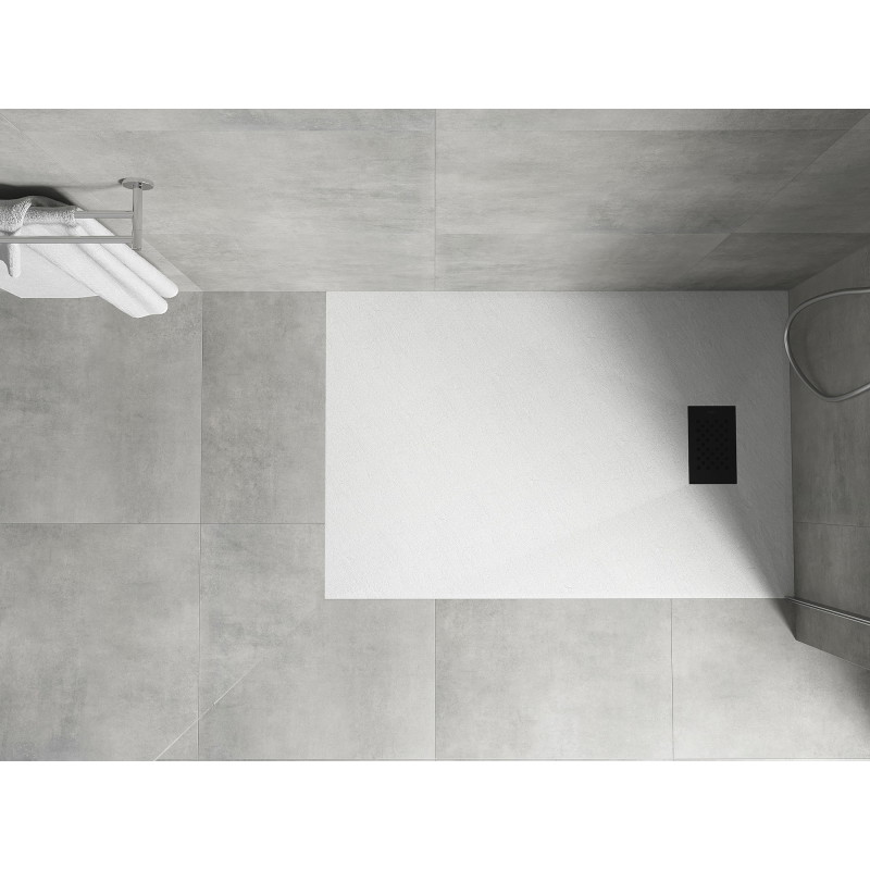 Mexen Hugo SMC téglalap alakú zuhanytálca 80 x 70 cm, fehér, fekete burkolat - 42107080-B