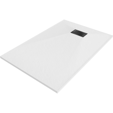 Mexen Hugo téglalap alakú SMC zuhanytálca 80 x 70 cm, fehér, fekete burkolattal - 42107080-B