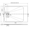 Mexen Hugo téglalap alakú zuhanytálca SMC 120 x 80 cm, fehér, fekete takaró - 42108012-B