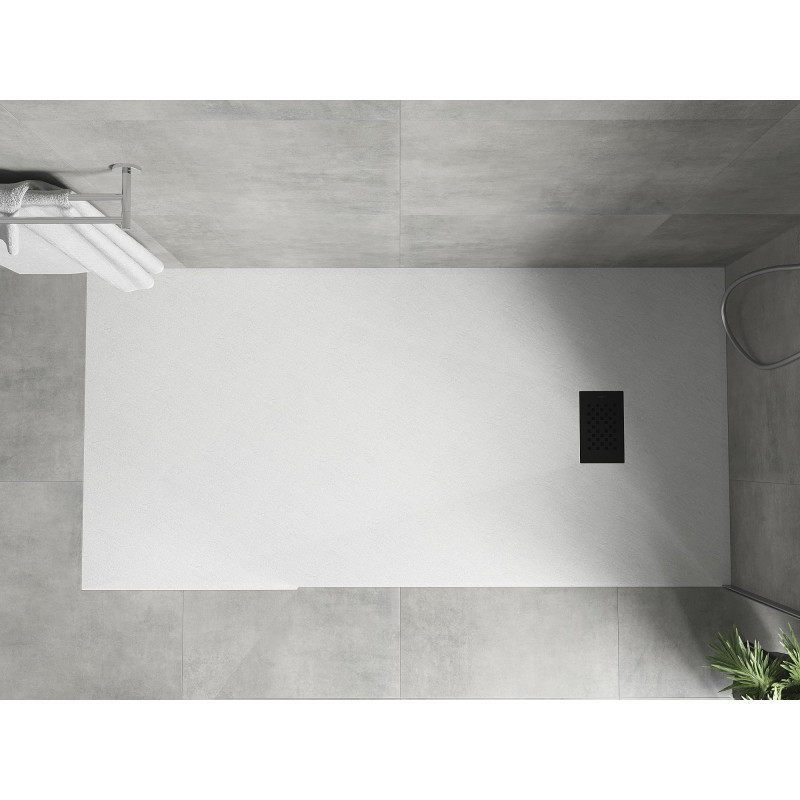 Mexen Hugo SMC téglalap alakú zuhanytálca 180 x 80 cm, fehér, fekete borítás - 42108018-B