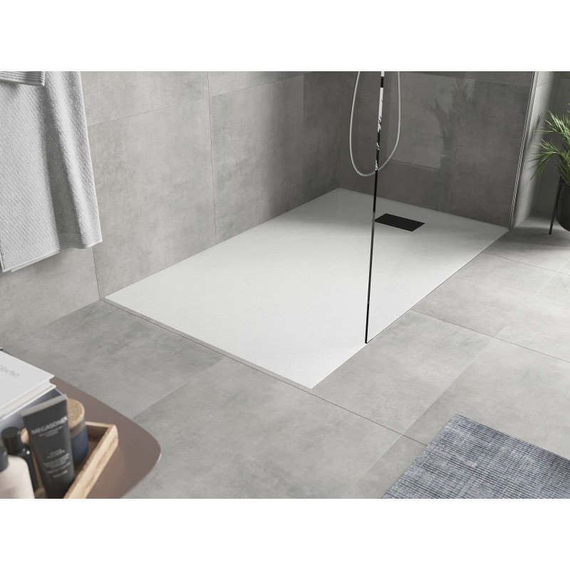 Mexen Hugo SMC téglalap alakú zuhanytálca, 150 x 90 cm, fehér, fekete burkolat - 42109015-B