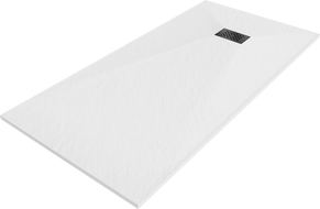 Mexen Hugo cadă rectangulară SMC 180 x 90 cm, alb, masă neagră - 42109018-B