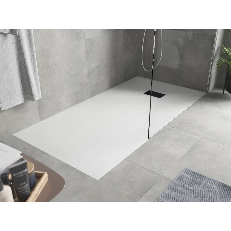 Mexen Hugo téglalap alakú SMC zuhanytálca 180 x 90 cm, fehér, fekete burkolat - 42109018-B