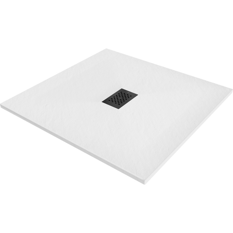 Mexen Hugo SMC négyzet alakú zuhanytálca 100 x 100 cm, fehér, fekete burkolat - 42101010-B