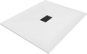 Mexen Hugo brodă rectangulare SMC 110 x 100 cm, alb, mască neagră - 42101011-B