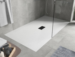 Mexen Hugo téglalap alakú SMC zuhanytálca 150 x 100 cm, fehér, fekete fedél - 42101015-B