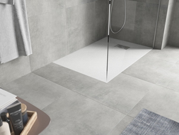 Mexen Hugo téglalap alakú SMC zuhanytálca 100 x 90 cm, fehér, inox takaróelem - 42109010-X