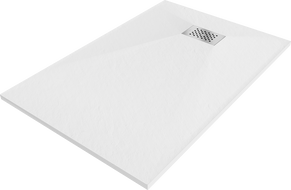 Bazine Mexen Hugo dreptunghiular SMC 100 x 90 cm, alb, mascare inox - 42109010-X