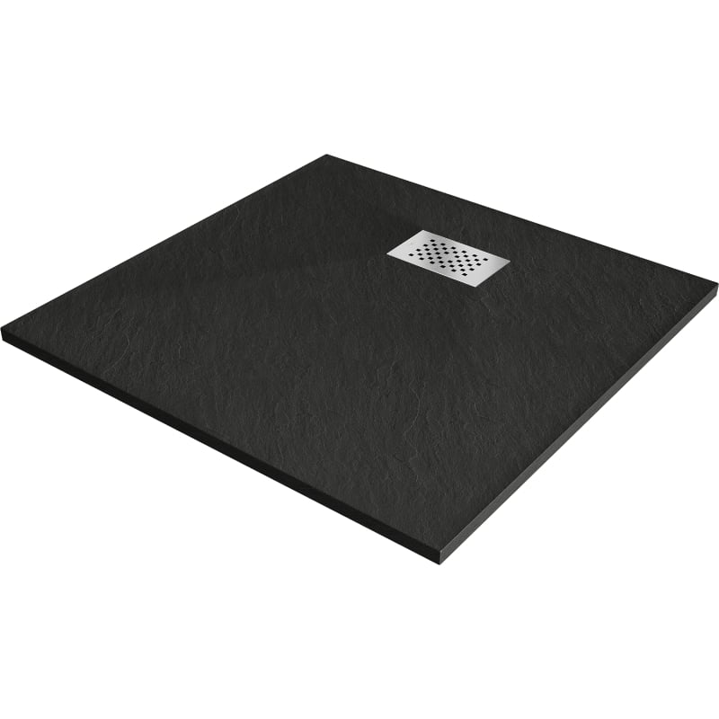 Mexen Hugo brodă pătrată SMC 70 x 70 cm, negru, mască inox - 42707070-X