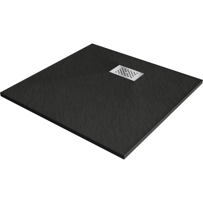 Mexen Hugo cadă de duș pătrată SMC 70 x 70 cm, negru, mască inox - 42707070-X