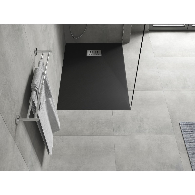 Mexen Hugo tava de duș dreptunghiulară SMC 80 x 70 cm, negru, mască inox - 42707080-X