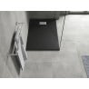 Mexen Hugo téglalap alakú SMC 90 x 70 cm, fekete, inox takaró - 42707090-X