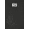 Mexen Hugo cadă dreptunghiulară SMC 90 x 70 cm, neagră, capac inox - 42707090-X