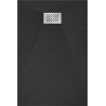 Mexen Hugo téglalap alakú SMC zuhanytálca 90 x 70 cm, fekete, inox borítás - 42707090-X
